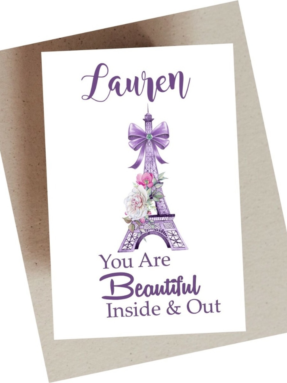 EIFFEL BIRTHDAY GREETING CARD - PERSONALIZED HANDMADE